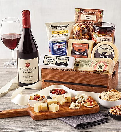 Vintner&#39;s Choice Deluxe Cheese Crate with Wine